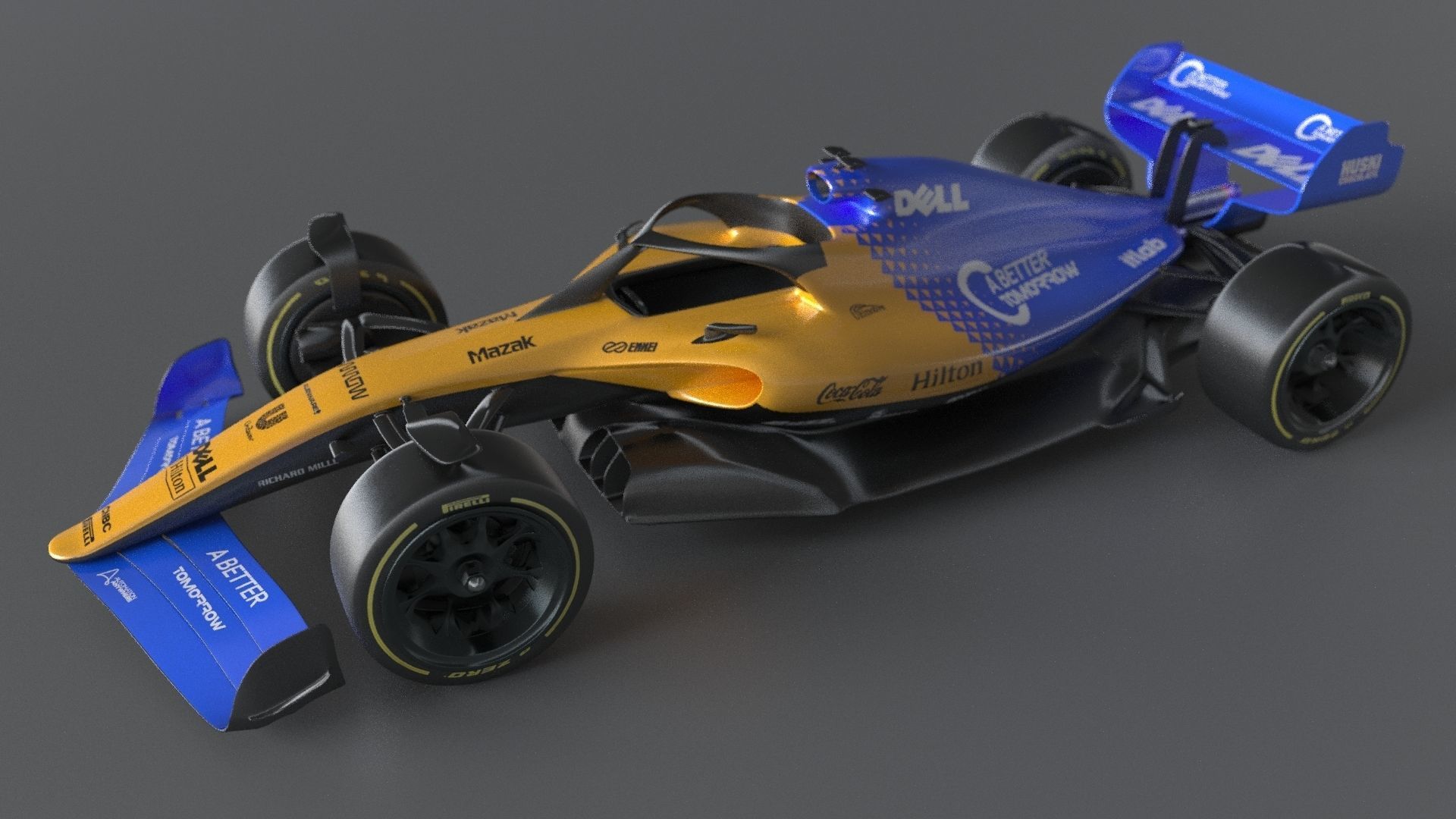 f1 McLaren 2021 - 2023 concept Low-poly 3D model_12