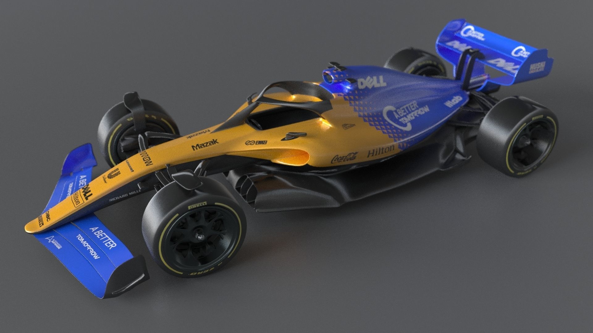 f1 McLaren 2021 - 2023 concept Low-poly 3D model_10