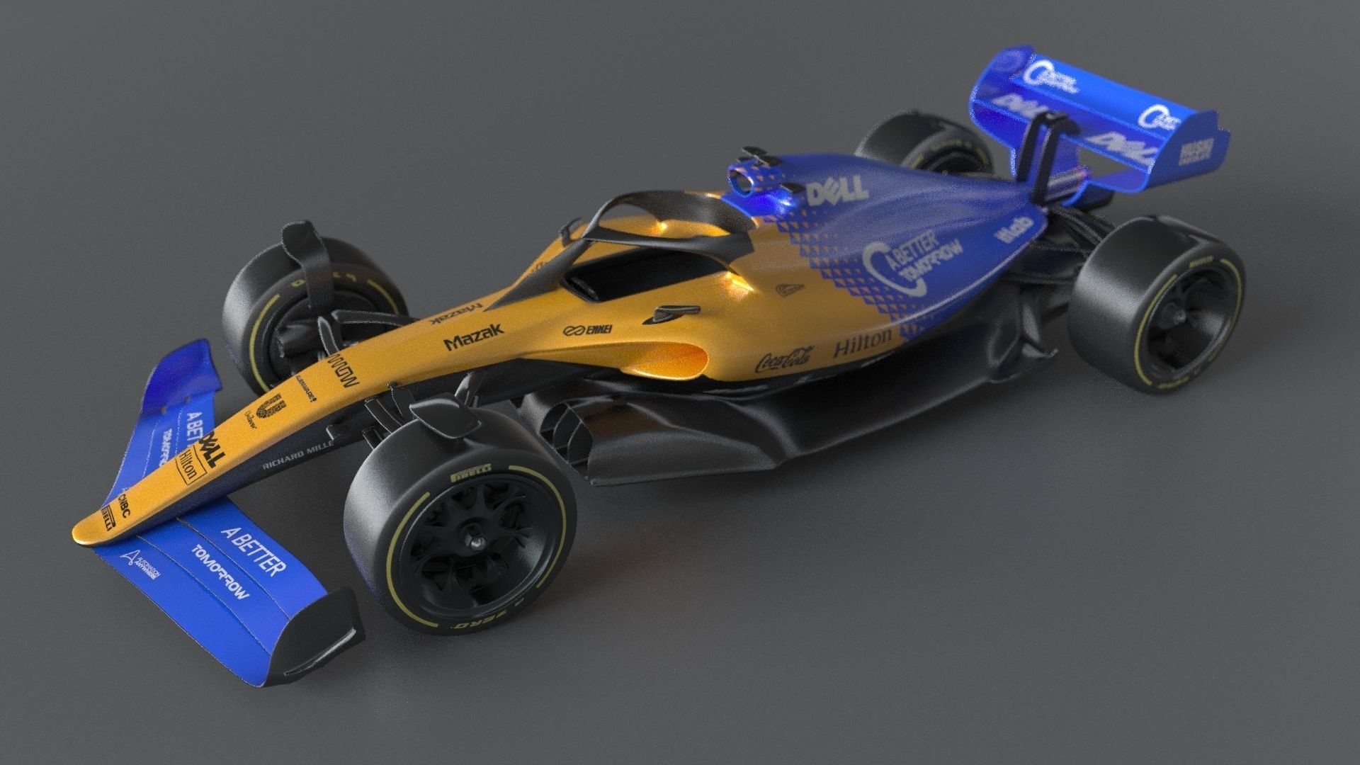 f1 McLaren 2021 - 2023 concept Low-poly 3D model_7
