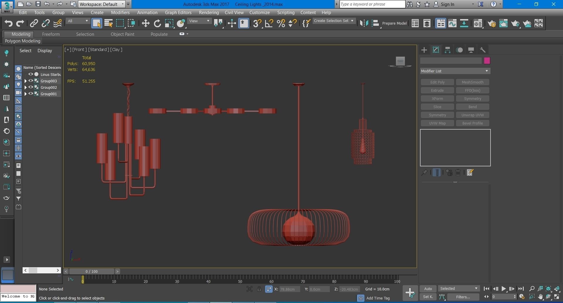 Ceiling Lights 01 Low-poly 3D model_12