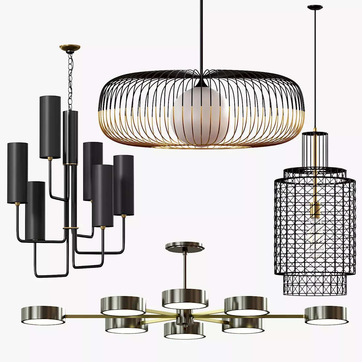 Ceiling Lights 01 Low-poly 3D model_0