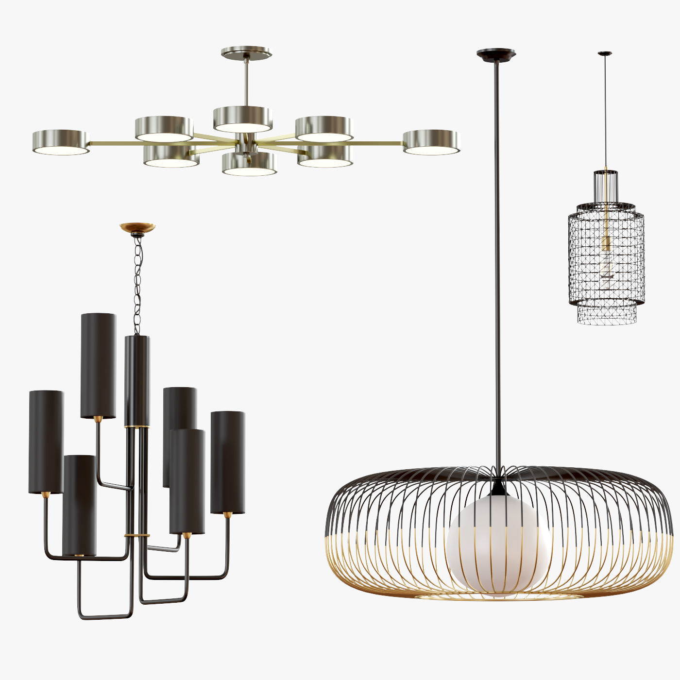 Ceiling Lights 01 Low-poly 3D model_1