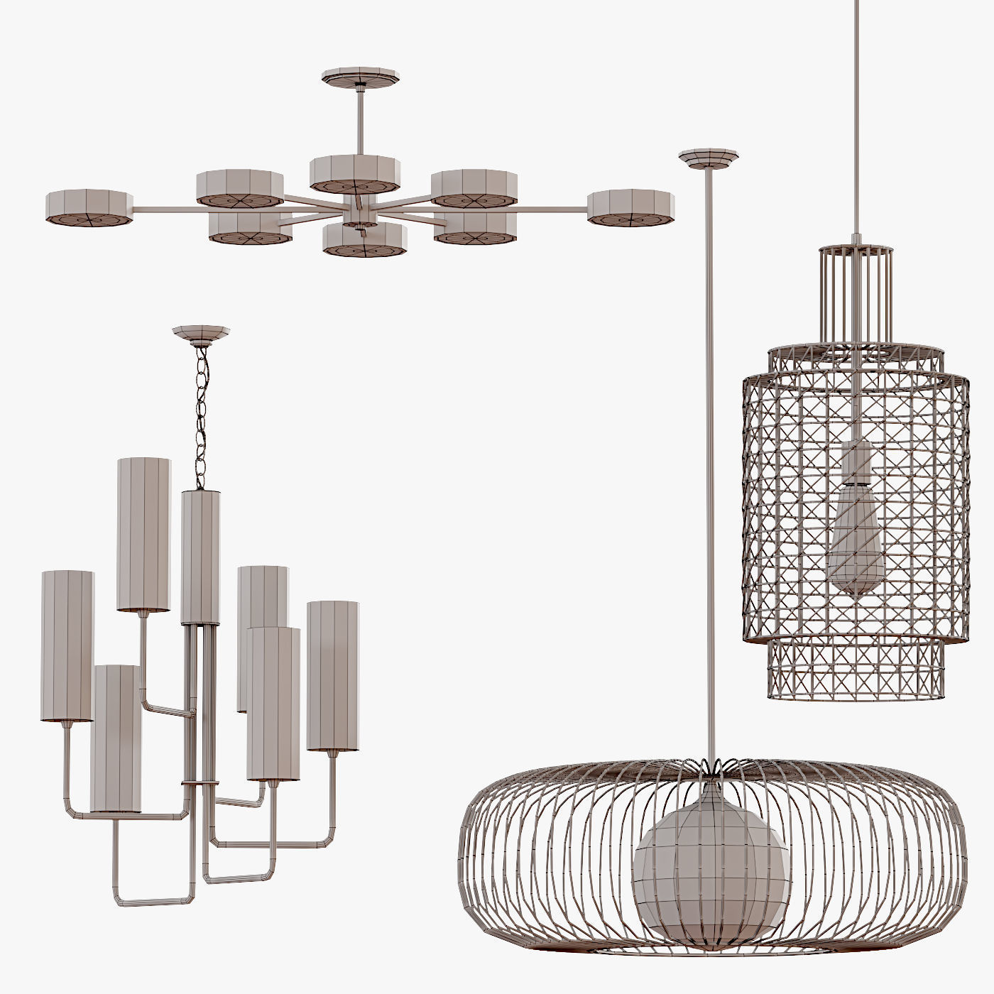 Ceiling Lights 01 Low-poly 3D model_6