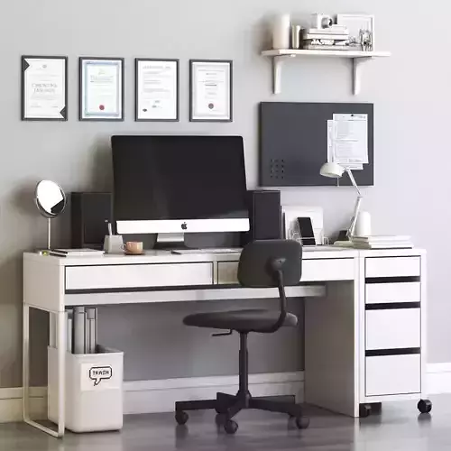 MICKE scandinavian office workplace set 3D model