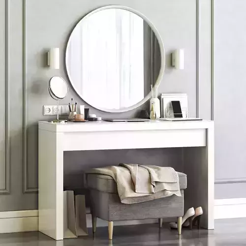 MALM Dressing Table with LANGESUND Mirror 