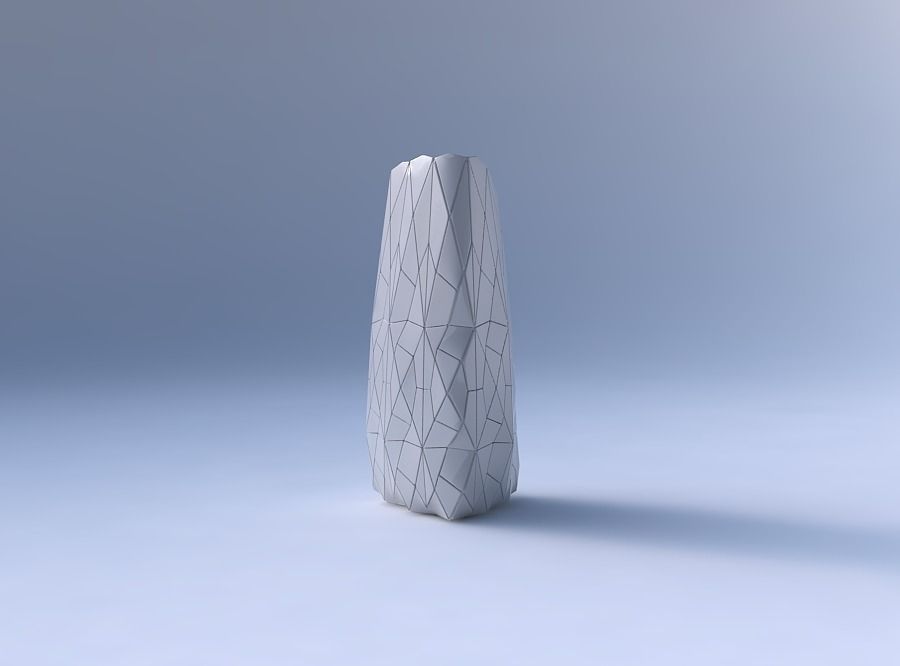 Vase curved tipping triangle with mosaic plates 3D print model_4