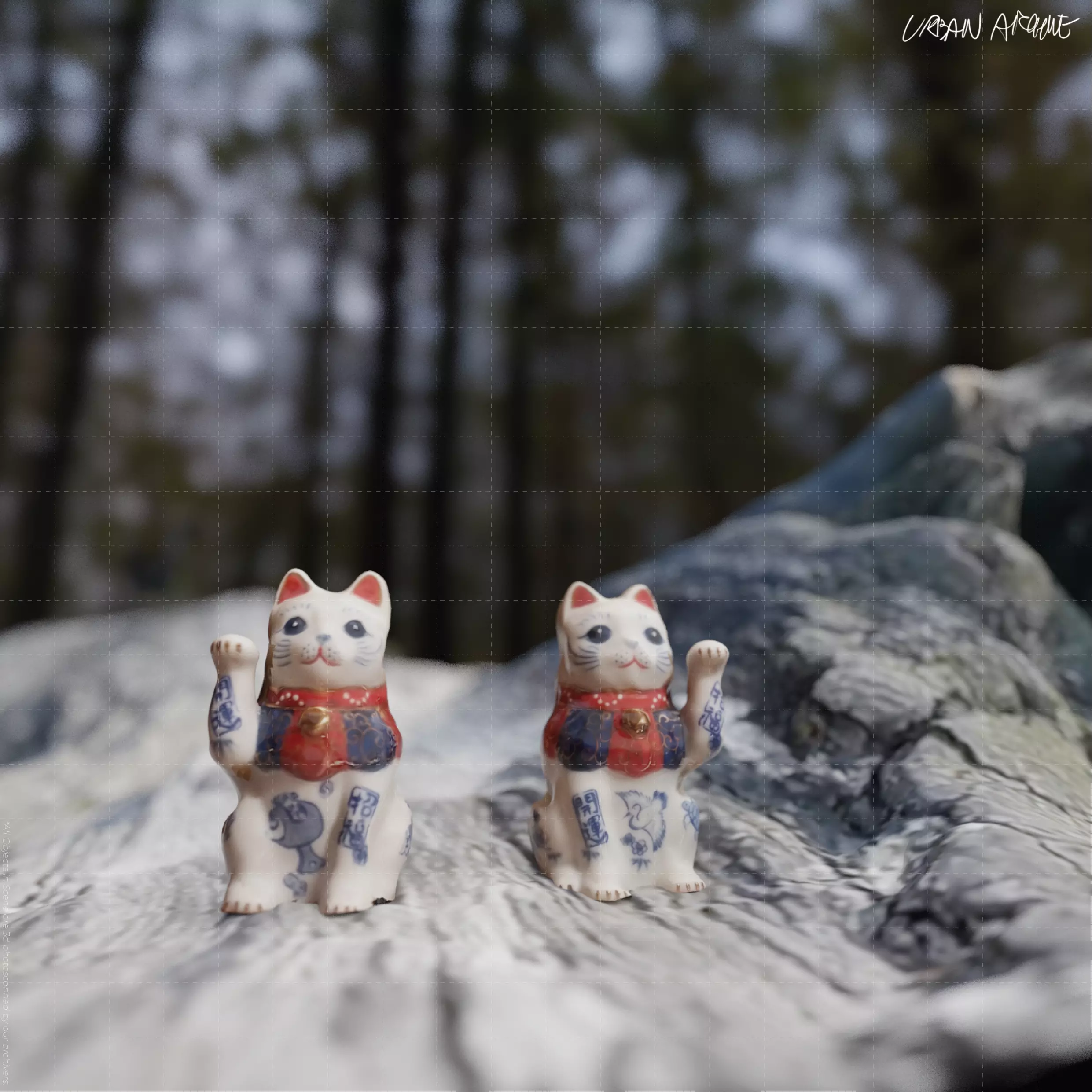 Photoscan 3D asset - Maneki Neko Lucky Cats Low-poly 3D model_0