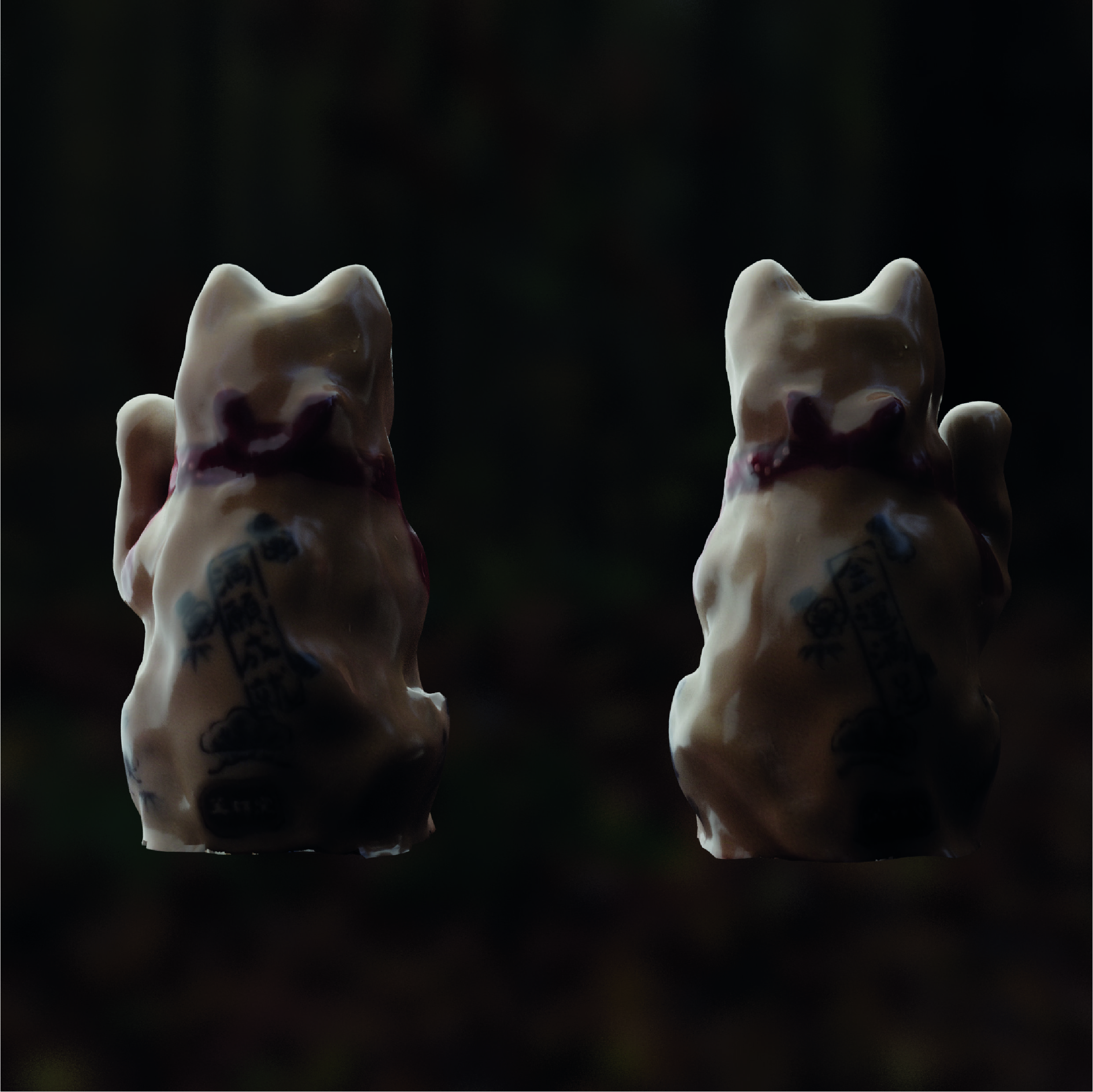 Photoscan 3D asset - Maneki Neko Lucky Cats Low-poly 3D model_4