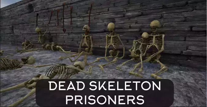 Skeleton and chains Low-poly 3D model