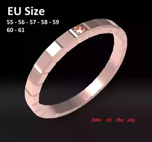 Model 105 Chopard Facet Diamond Ice Cube Pure Ring EU Size