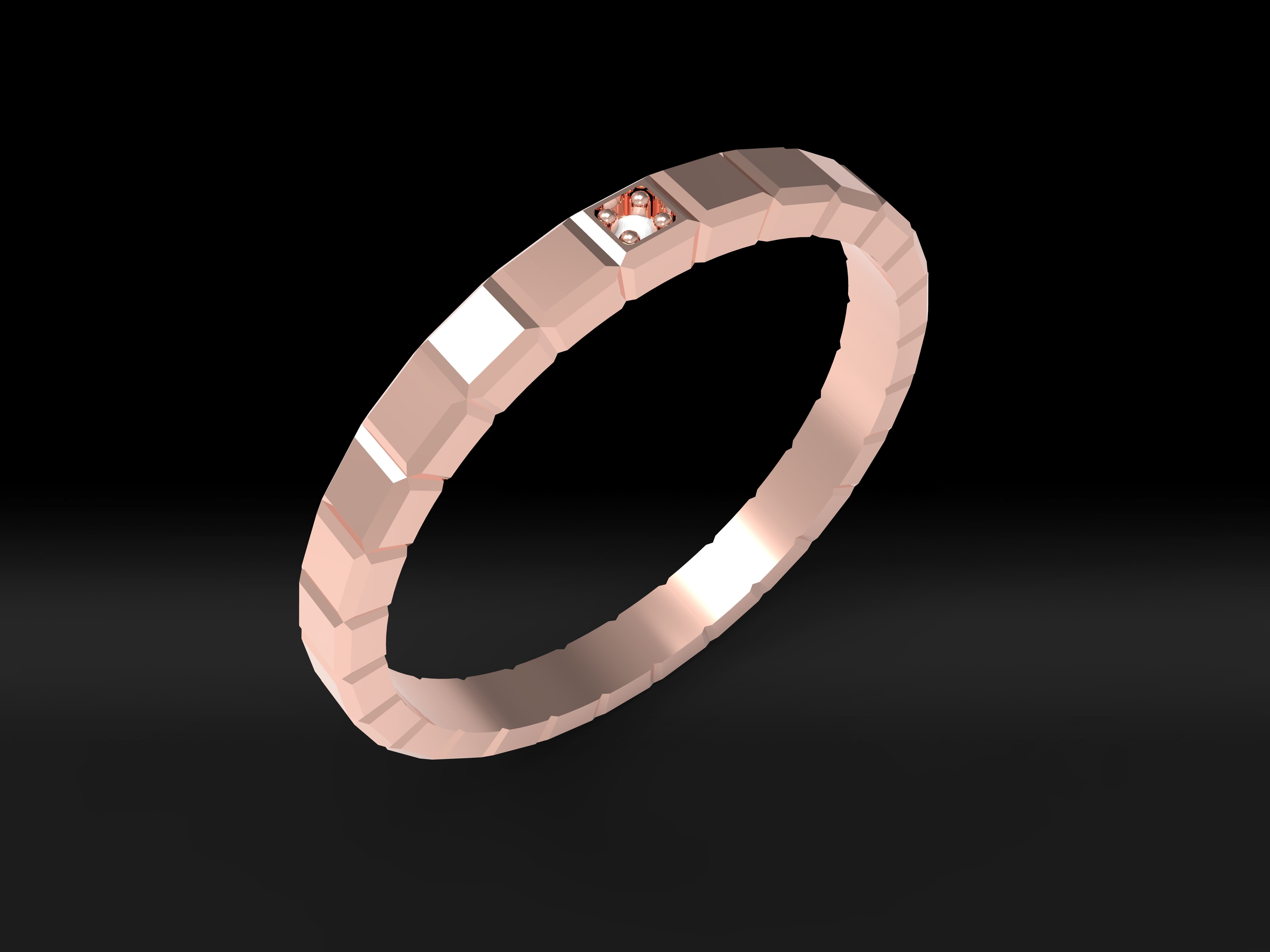 Model 106 Chopard Facet Diamond Ring Ice Cube Pure US Size 3D print model_4