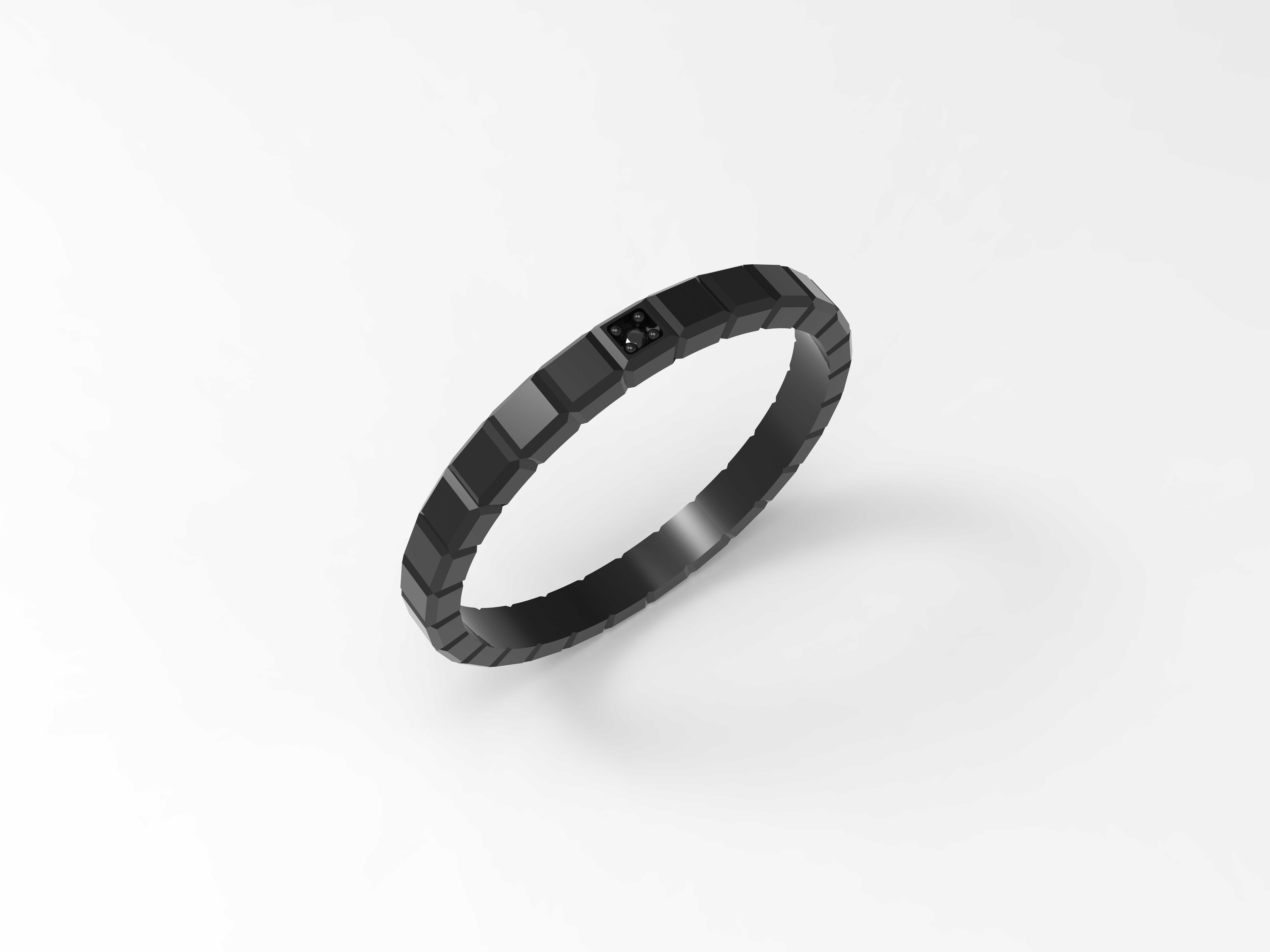 Model 106 Chopard Facet Diamond Ring Ice Cube Pure US Size 3D print model_3