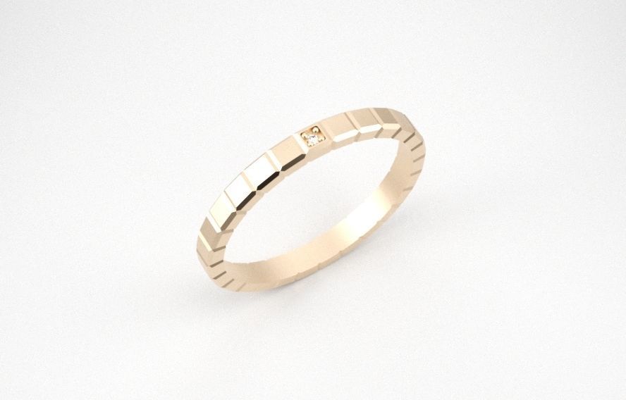 Model 106 Chopard Facet Diamond Ring Ice Cube Pure US Size 3D print model_1