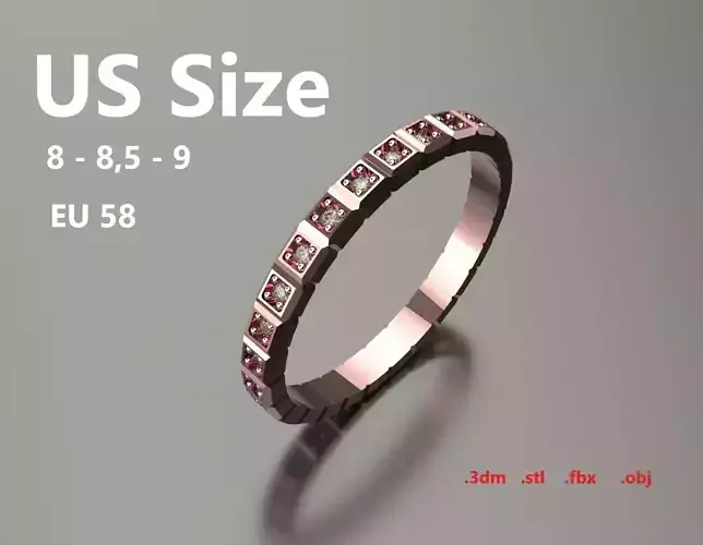 Model 108 Chopard Facet Pave Diamond Ring Ice Cube Pure US Size