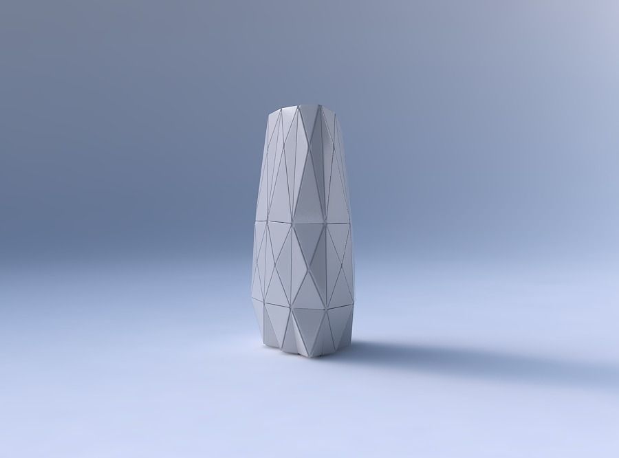 Vase curved tipping triangle with triangle plates 3D print model_4