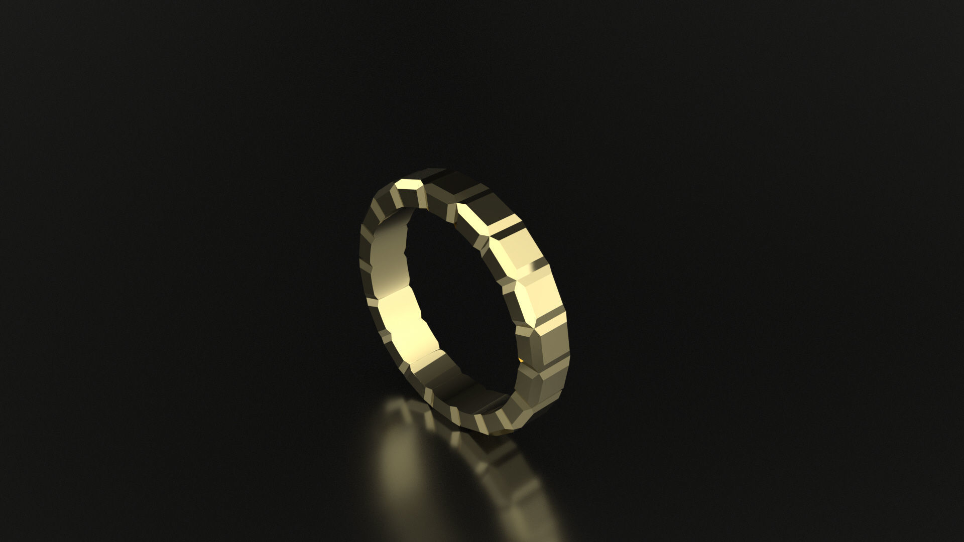 Model 110 Chopard Big Facet Ring Ice Cube Pure US Size 3D print model_3