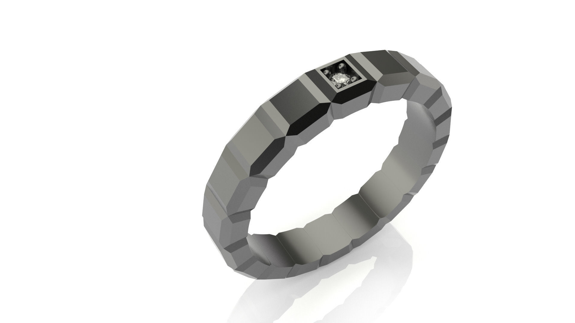 Model 111 Chopard Big Facet Diamond Ring Ice Cube Pure EU Size 3D print model_1