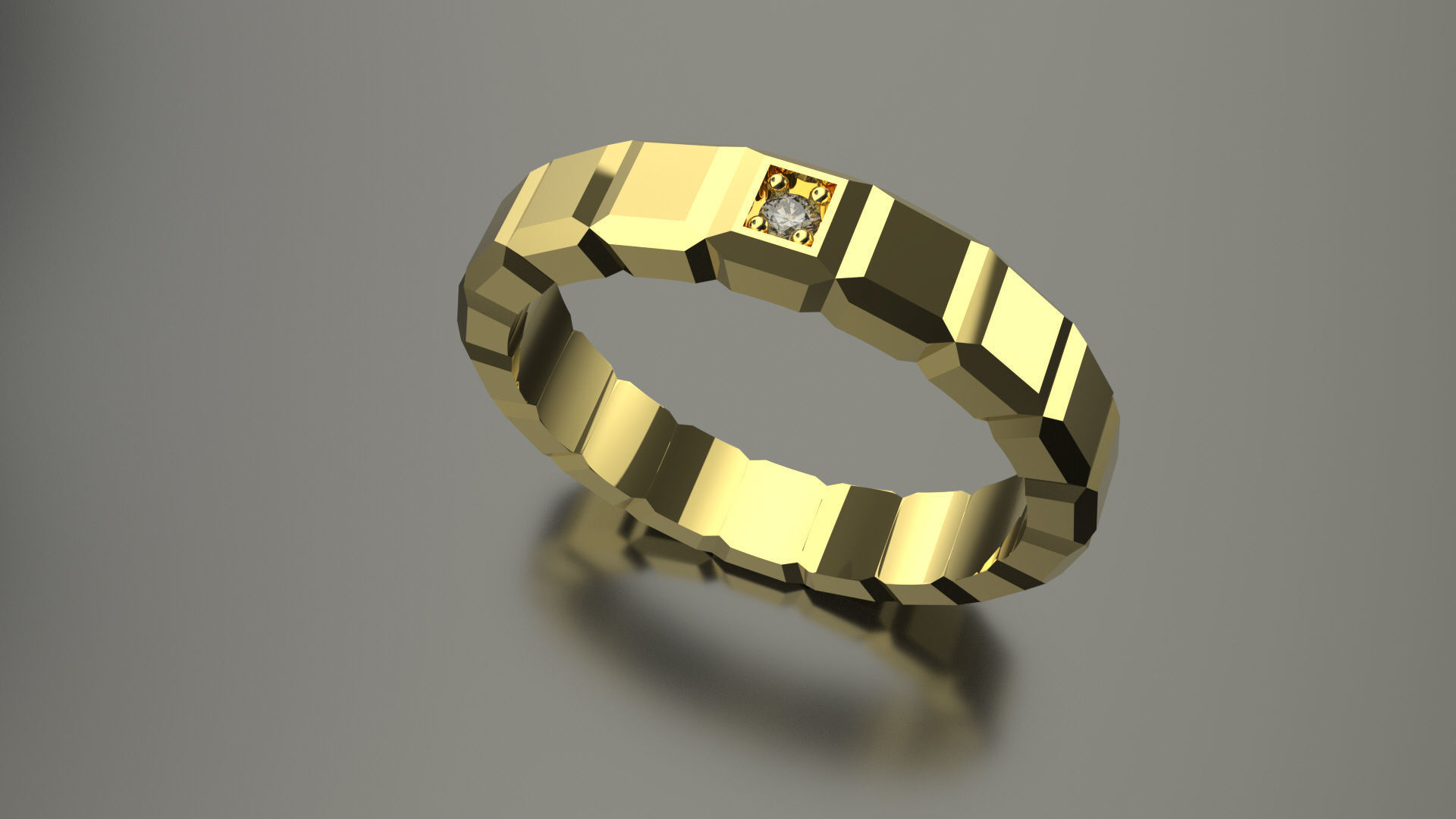 Model 111 Chopard Big Facet Diamond Ring Ice Cube Pure EU Size 3D print model_3