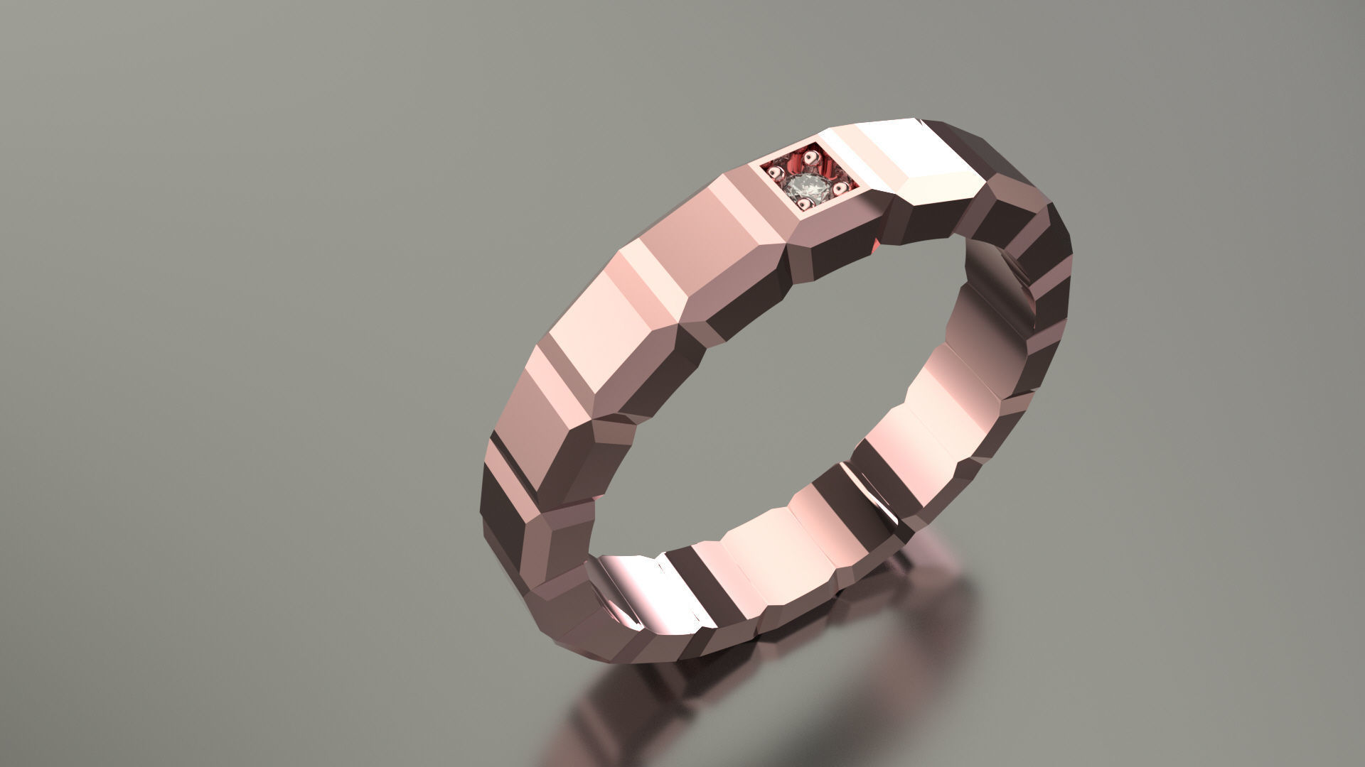 Model 111 Chopard Big Facet Diamond Ring Ice Cube Pure EU Size 3D print model_2