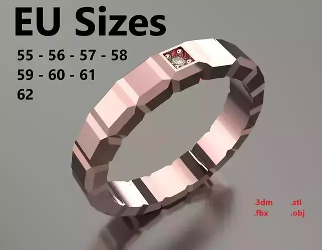 Model 111 Chopard Big Facet Diamond Ring Ice Cube Pure EU Size