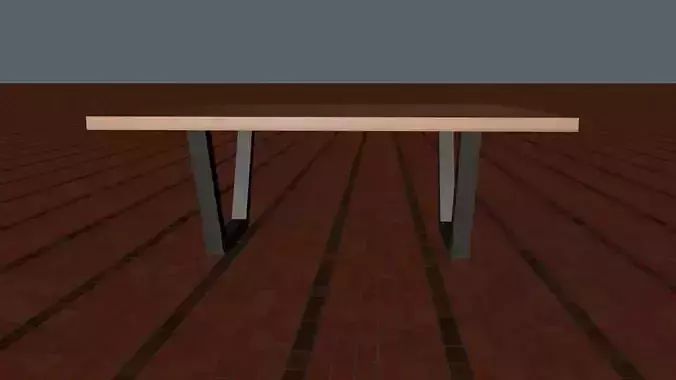 Table Low Poly 3D wooden