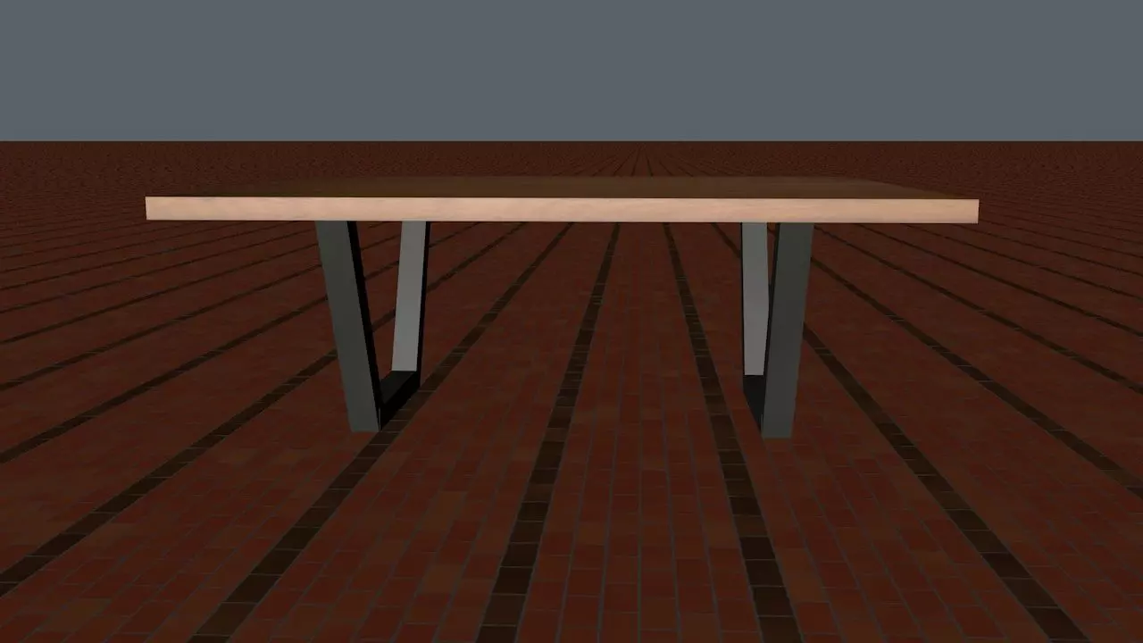Table Low Poly 3D wooden Free low-poly 3D model_0
