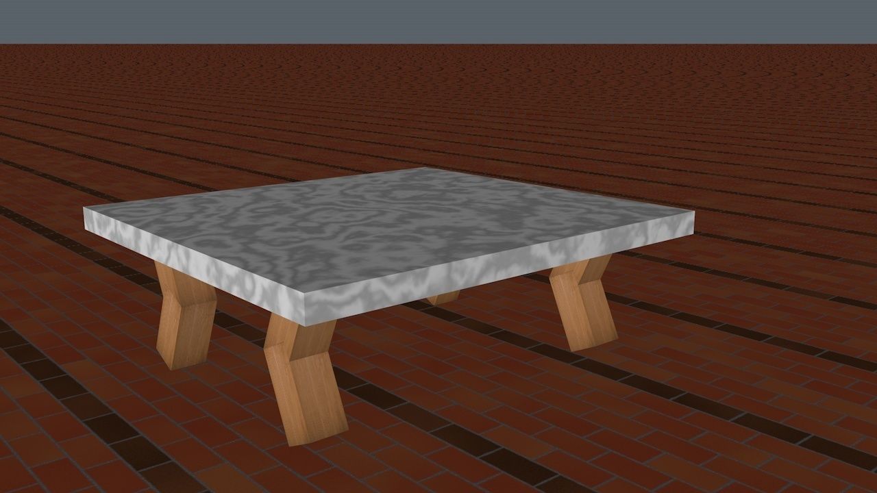 Table Low Poly 3D wooden Free low-poly 3D model_3
