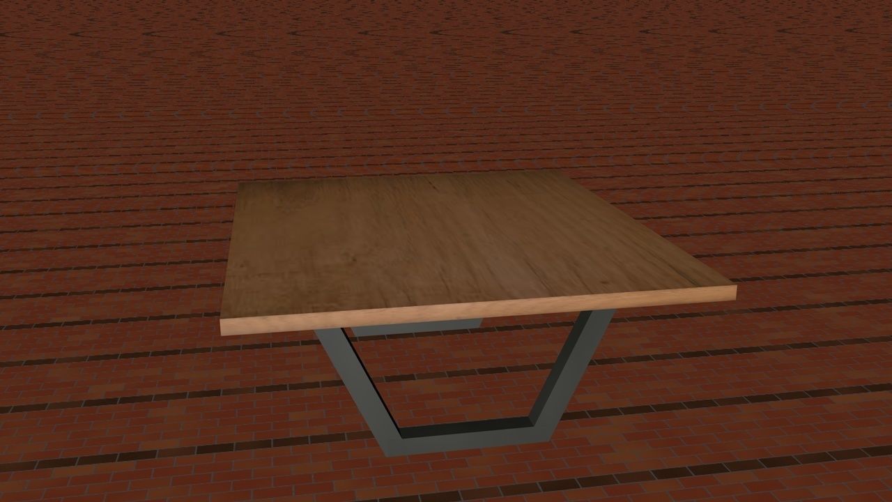 Table Low Poly 3D wooden Free low-poly 3D model_1