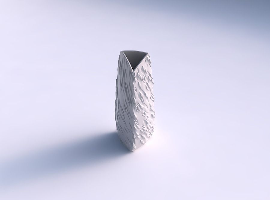 Vase curved tipping triangle with twisted diagonal dents and ... 3D print model_0