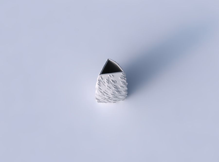 Vase curved tipping triangle with twisted diagonal dents and ... 3D print model_2