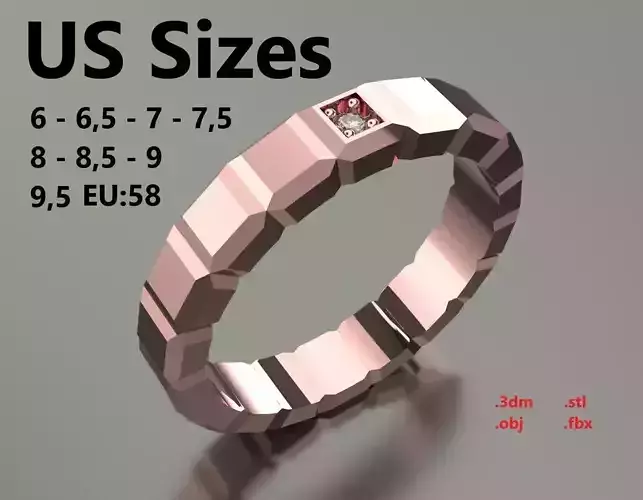 Model 112 Chopard Big Facet Diamond Ring Ice Cube Pure US Size