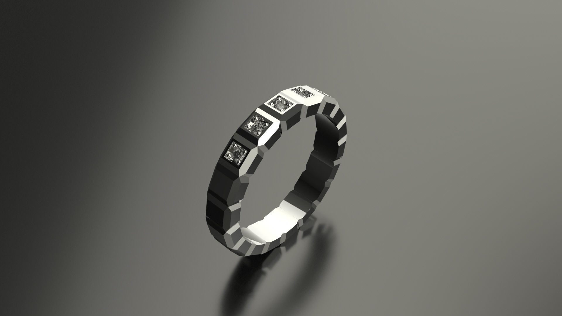 Model 113 Chopard Big Facet 5 Diamond Ring Ice Cube Pure EU Size 3D print model_3