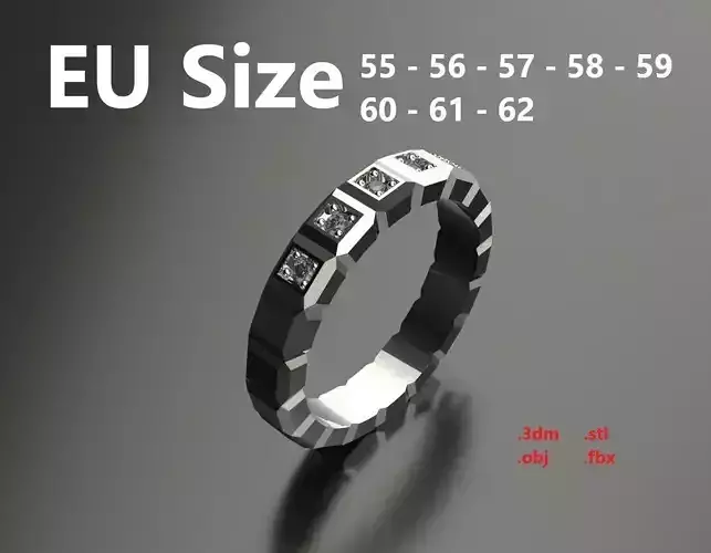 Model 113 Chopard Big Facet 5 Diamond Ring Ice Cube Pure EU Size