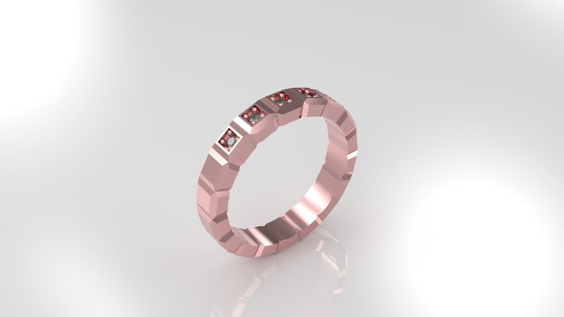 Model 113 Chopard Big Facet 5 Diamond Ring Ice Cube Pure EU Size 3D print model_2