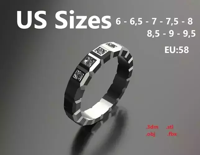 Model 114 Chopard Big Facet 5 Diamond Ring Ice Cube Pure US Size