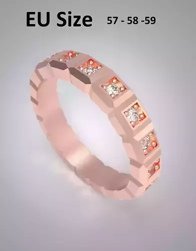 Model 115 Chopard Big Facet Pave Diamond Ring Ice Cube Pure EU