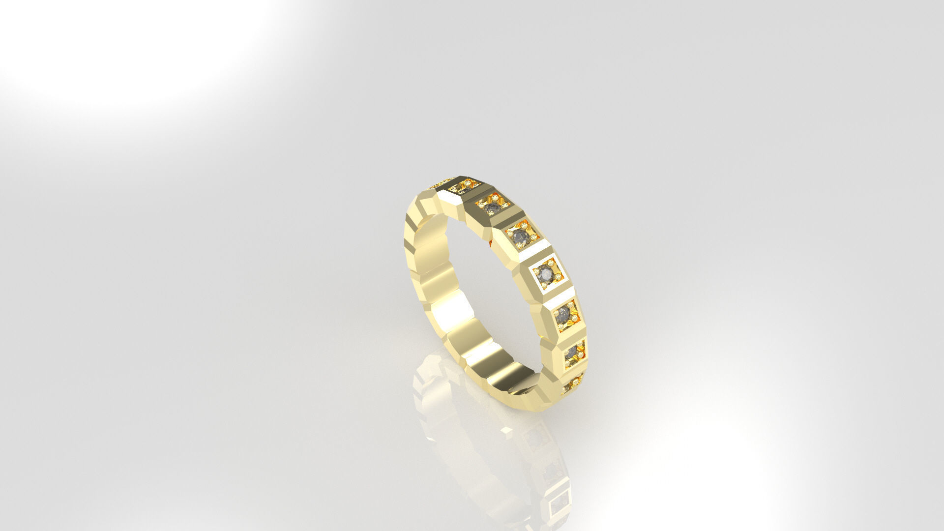 Model 116 Chopard Big Facet Pave Diamond Ring Ice Cube Pure US 3D print model_2