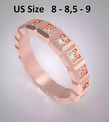 Model 116 Chopard Big Facet Pave Diamond Ring Ice Cube Pure US