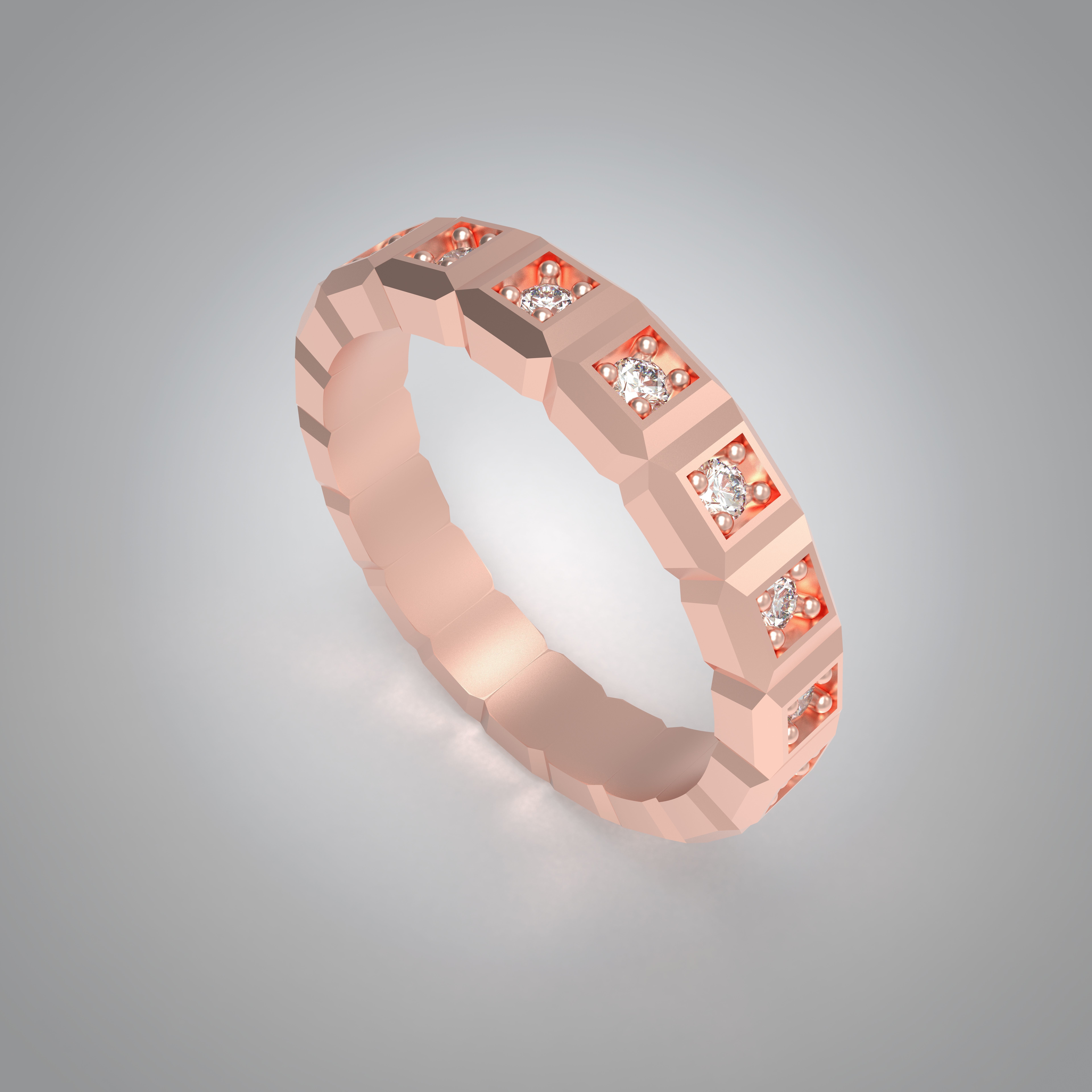 Model 116 Chopard Big Facet Pave Diamond Ring Ice Cube Pure US 3D print model_3