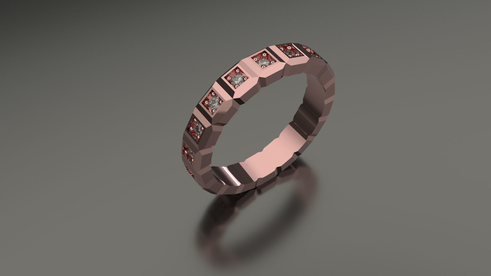 Model 116 Chopard Big Facet Pave Diamond Ring Ice Cube Pure US 3D print model_1