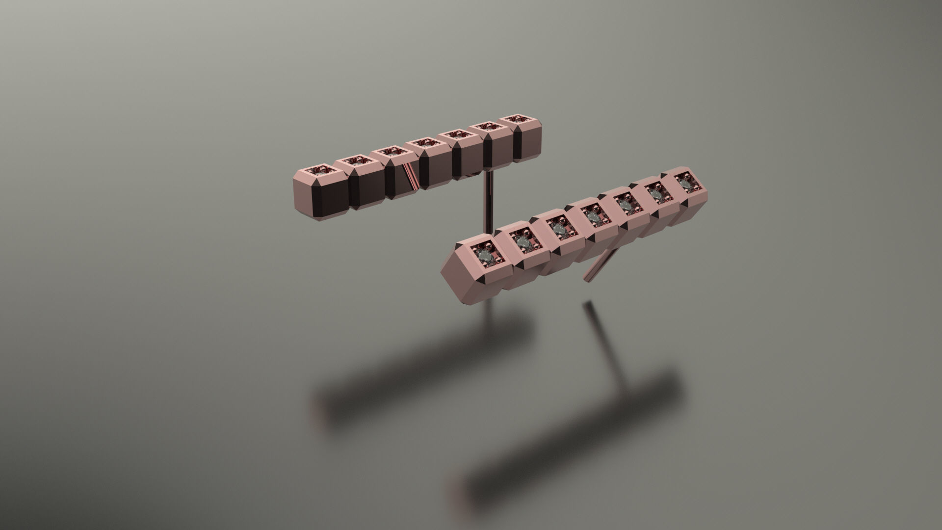 Model 118 Chopard Facet Pave Diamond Earring New Ice Cube Pure 3D print model_2