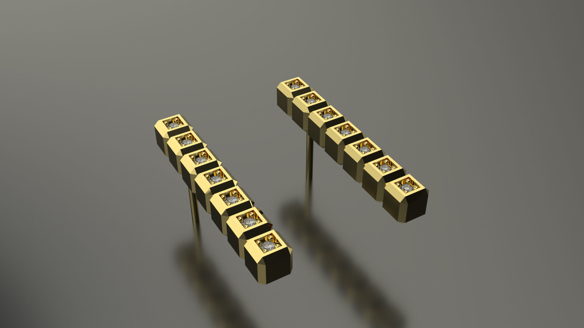 Model 118 Chopard Facet Pave Diamond Earring New Ice Cube Pure 3D print model_1