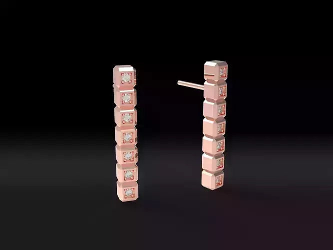 Model 118 Chopard Facet Pave Diamond Earring New Ice Cube Pure