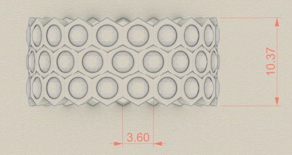 Model 120 Honeycomb Pave Diamond Ring EU Size 3D print model_4