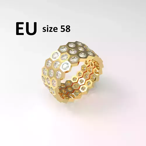 Model 120 Honeycomb Pave Diamond Ring EU Size