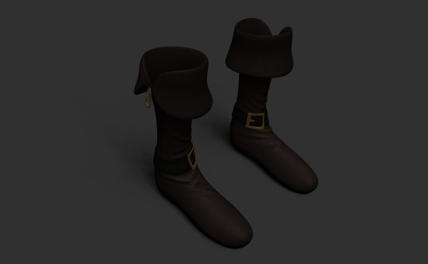 Long Boots - Pirate - Witch or Cowboy Low-poly 3D model_4