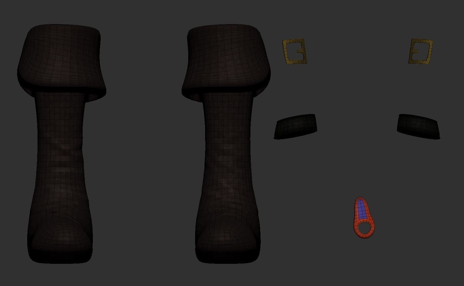 Long Boots - Pirate - Witch or Cowboy Low-poly 3D model_7