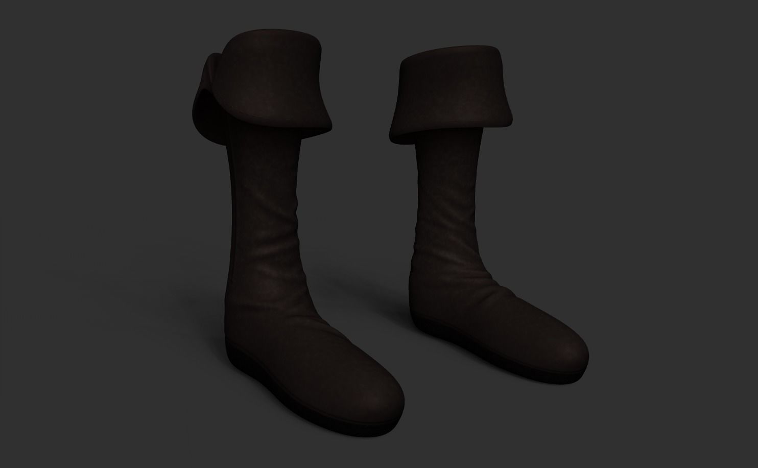 Long Boots - Pirate - Witch or Cowboy Low-poly 3D model_5