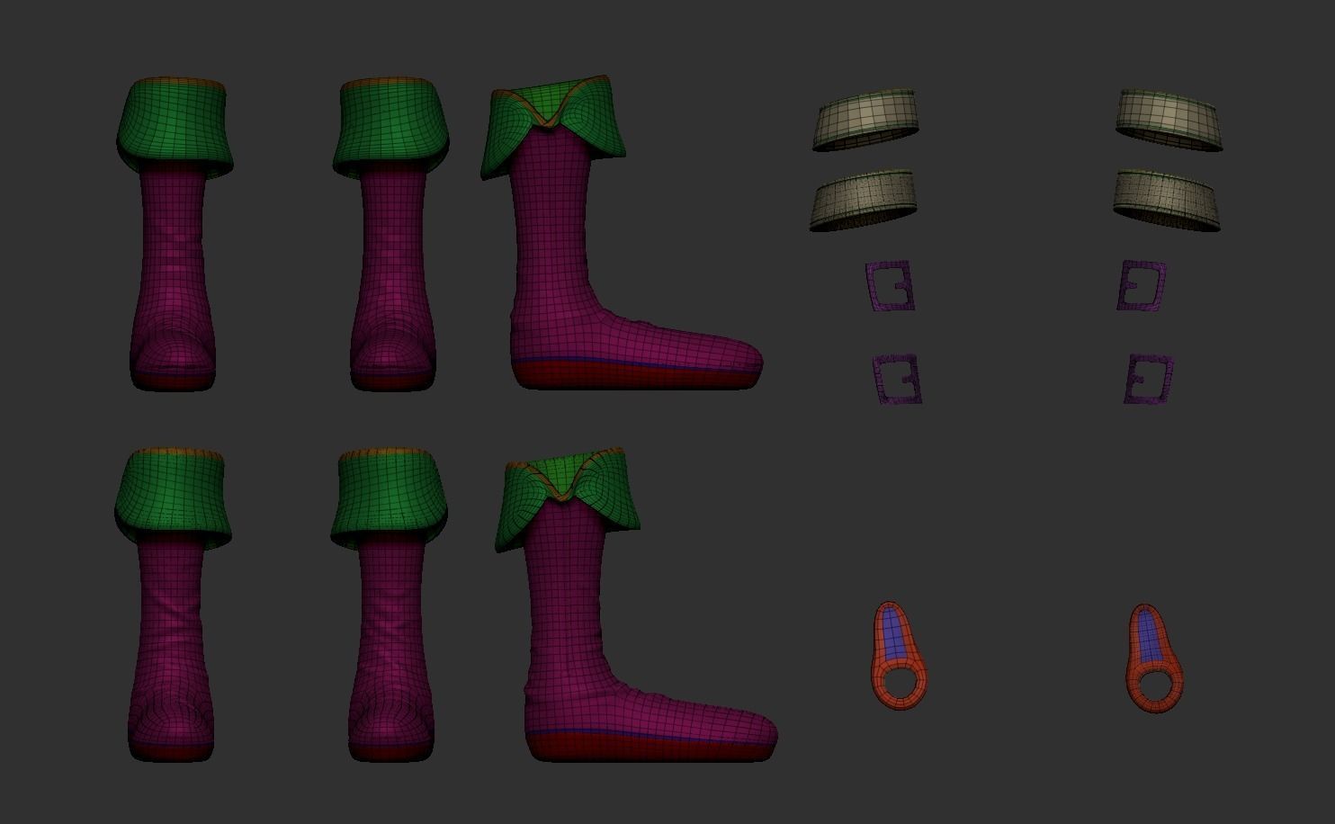 Long Boots - Pirate - Witch or Cowboy Low-poly 3D model_8
