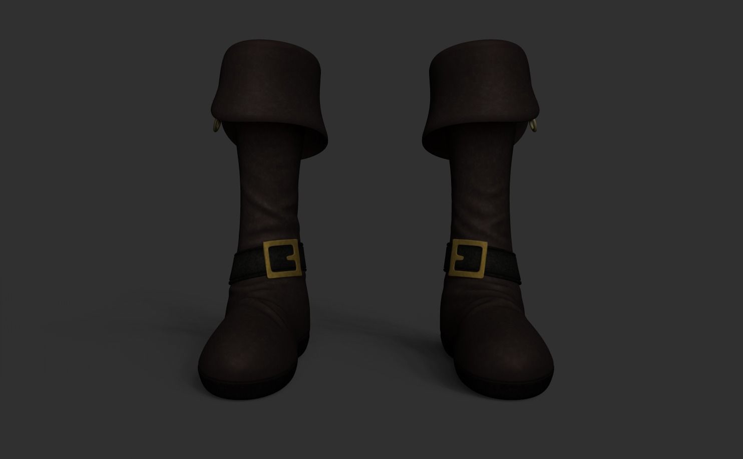 Long Boots - Pirate - Witch or Cowboy Low-poly 3D model_1